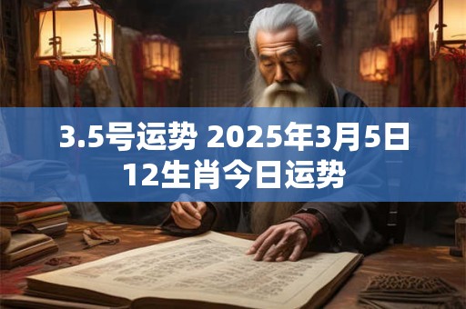 3.5号运势 2025年3月5日12生肖今日运势