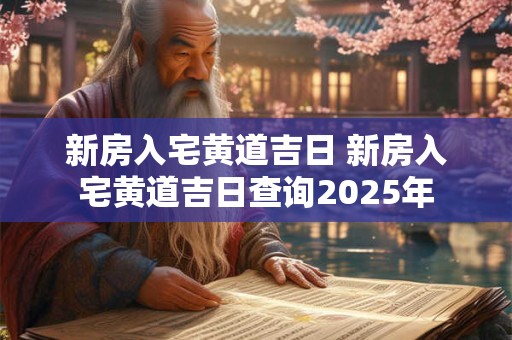 新房入宅黄道吉日 新房入宅黄道吉日查询2025年