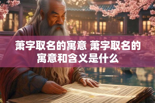 萧字取名的寓意 萧字取名的寓意和含义是什么