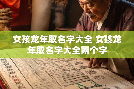 女孩龙年取名字大全 女孩龙年取名字大全两个字