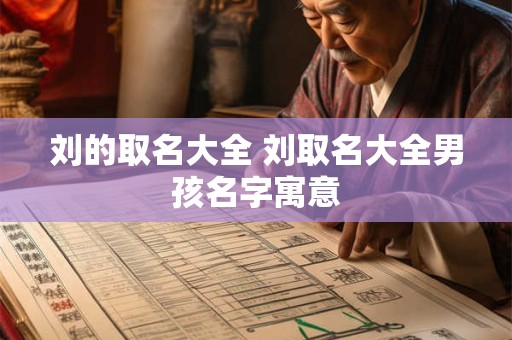 刘的取名大全 刘取名大全男孩名字寓意