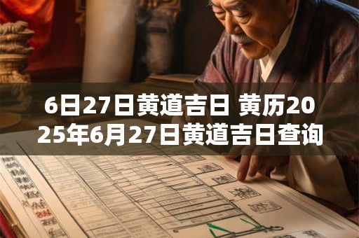 6日27日黄道吉日 黄历2025年6月27日黄道吉日查询