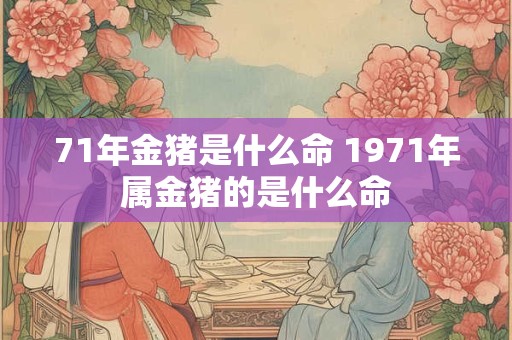 71年金猪是什么命 1971年属金猪的是什么命