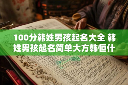 100分韩姓男孩起名大全 韩姓男孩起名简单大方韩恒什么