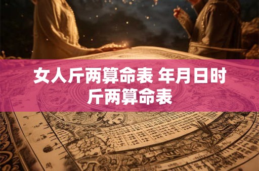 女人斤两算命表 年月日时斤两算命表