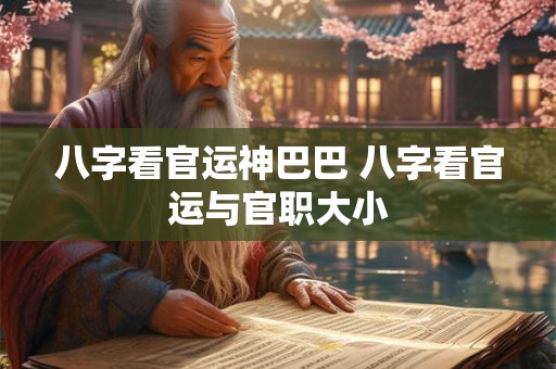 八字看官运神巴巴 八字看官运与官职大小
