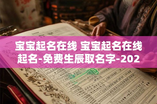 宝宝起名在线 宝宝起名在线起名-免费生辰取名字-2025新生宝宝起名