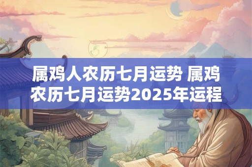 属鸡人农历七月运势 属鸡农历七月运势2025年运程