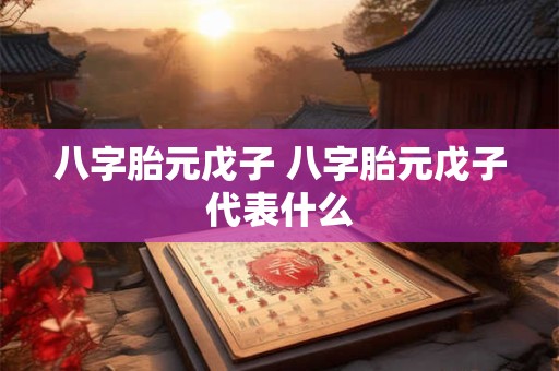 八字胎元戊子 八字胎元戊子代表什么