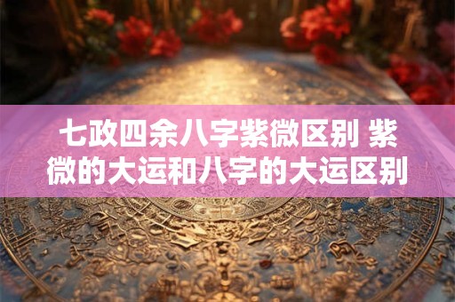 七政四余八字紫微区别 紫微的大运和八字的大运区别