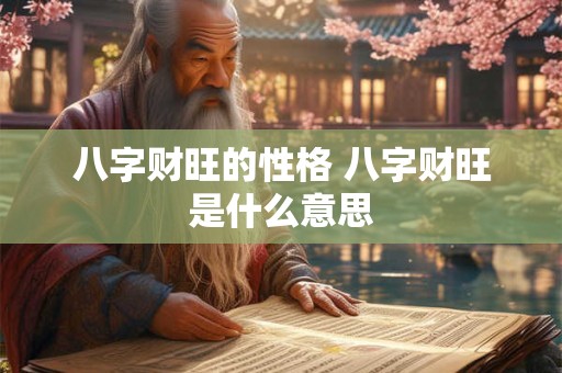 八字财旺的性格 八字财旺是什么意思