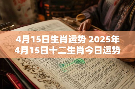 4月15日生肖运势 2025年4月15日十二生肖今日运势