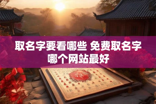 取名字要看哪些 免费取名字哪个网站最好