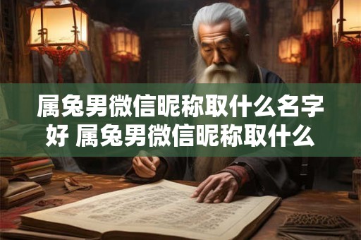 属兔男微信昵称取什么名字好 属兔男微信昵称取什么名字好听点