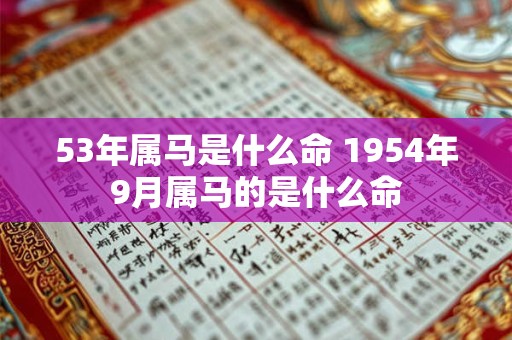 53年属马是什么命 1954年9月属马的是什么命