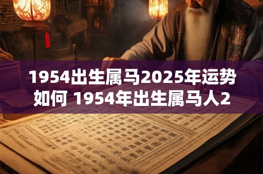 1954出生属马2025年运势如何 1954年出生属马人2025年运势怎么样