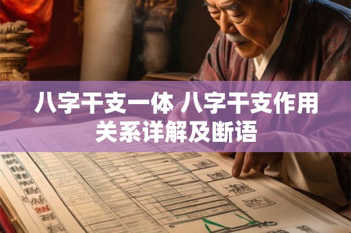 八字干支一体 八字干支作用关系详解及断语