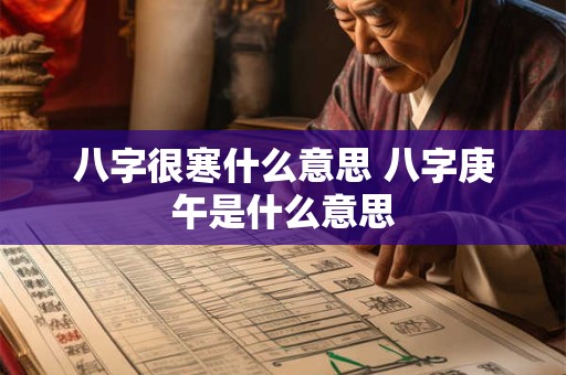 八字很寒什么意思 八字庚午是什么意思