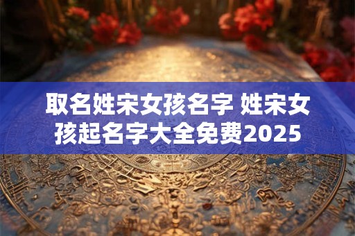 取名姓宋女孩名字 姓宋女孩起名字大全免费2025