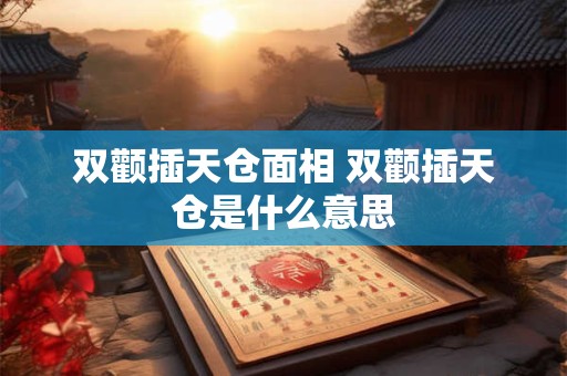 双颧插天仓面相 双颧插天仓是什么意思