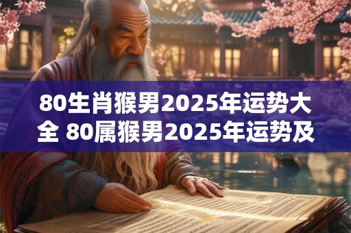 80生肖猴男2025年运势大全 80属猴男2025年运势及运程每月运程