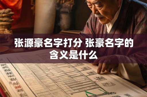 张源豪名字打分 张豪名字的含义是什么