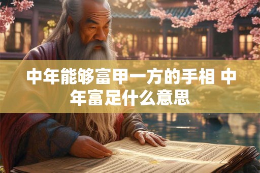 中年能够富甲一方的手相 中年富足什么意思