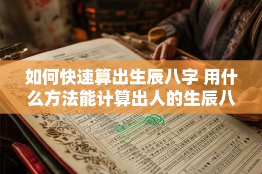 如何快速算出生辰八字 用什么方法能计算出人的生辰八字