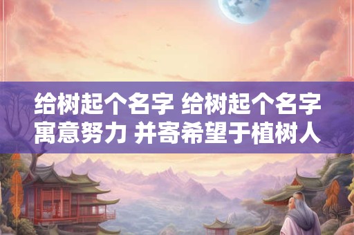 给树起个名字 给树起个名字寓意努力 并寄希望于植树人