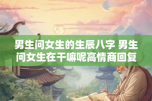 男生问女生的生辰八字 男生问女生在干嘛呢高情商回复