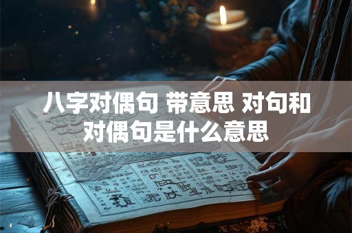 八字对偶句 带意思 对句和对偶句是什么意思