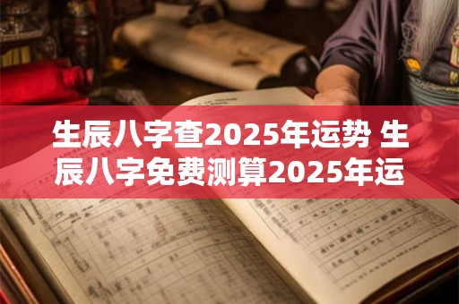 生辰八字查2025年运势 生辰八字免费测算2025年运势