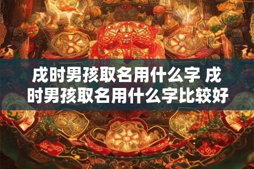 戌时男孩取名用什么字 戌时男孩取名用什么字比较好