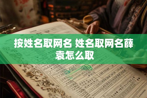 按姓名取网名 姓名取网名薛 袁怎么取