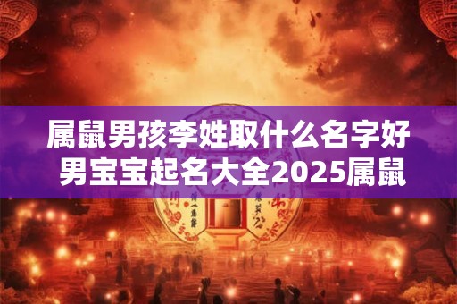 属鼠男孩李姓取什么名字好 男宝宝起名大全2025属鼠姓李