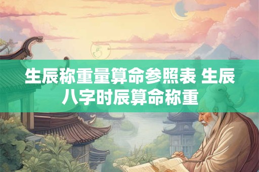 生辰称重量算命参照表 生辰八字时辰算命称重