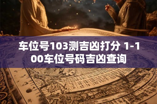 车位号103测吉凶打分 1-100车位号码吉凶查询