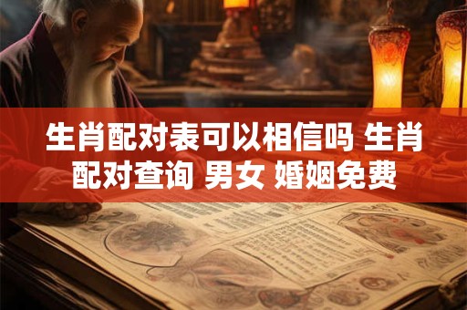 生肖配对表可以相信吗 生肖配对查询 男女 婚姻免费