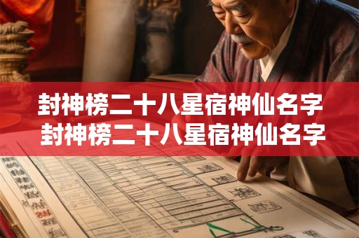 封神榜二十八星宿神仙名字 封神榜二十八星宿神仙名字叫什么