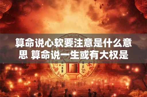 算命说心软要注意是什么意思 算命说一生或有大权是什么意思