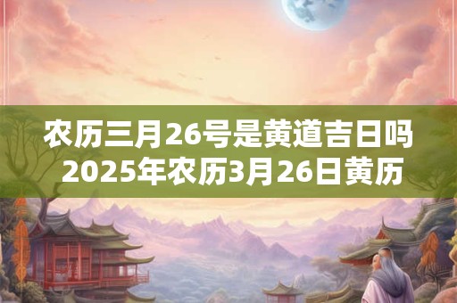 农历三月26号是黄道吉日吗 2025年农历3月26日黄历是好日吗