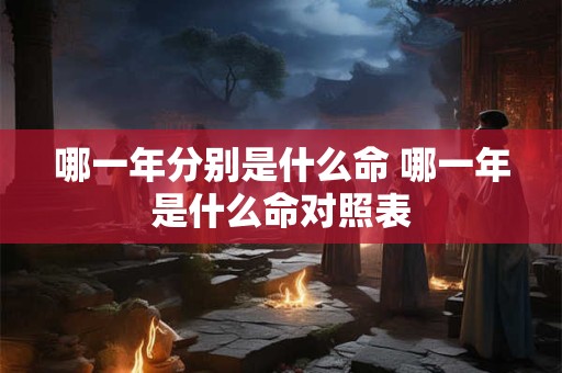 哪一年分别是什么命 哪一年是什么命对照表