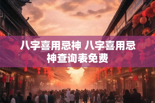 八字喜用忌神 八字喜用忌神查询表免费