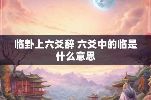 临卦上六爻辞 六爻中的临是什么意思