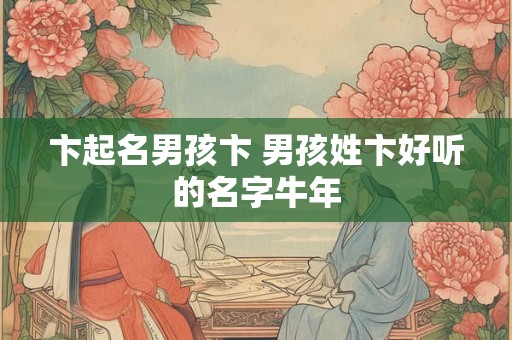 卞起名男孩卞 男孩姓卞好听的名字牛年