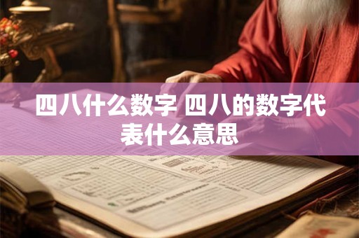 四八什么数字 四八的数字代表什么意思