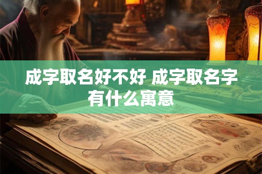成字取名好不好 成字取名字有什么寓意