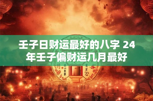 壬子日财运最好的八字 24年壬子偏财运几月最好