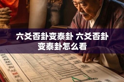 六爻否卦变泰卦 六爻否卦变泰卦怎么看