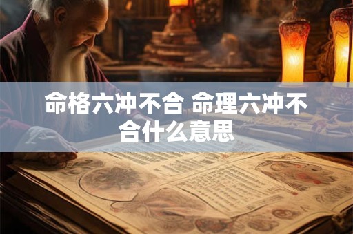 命格六冲不合 命理六冲不合什么意思